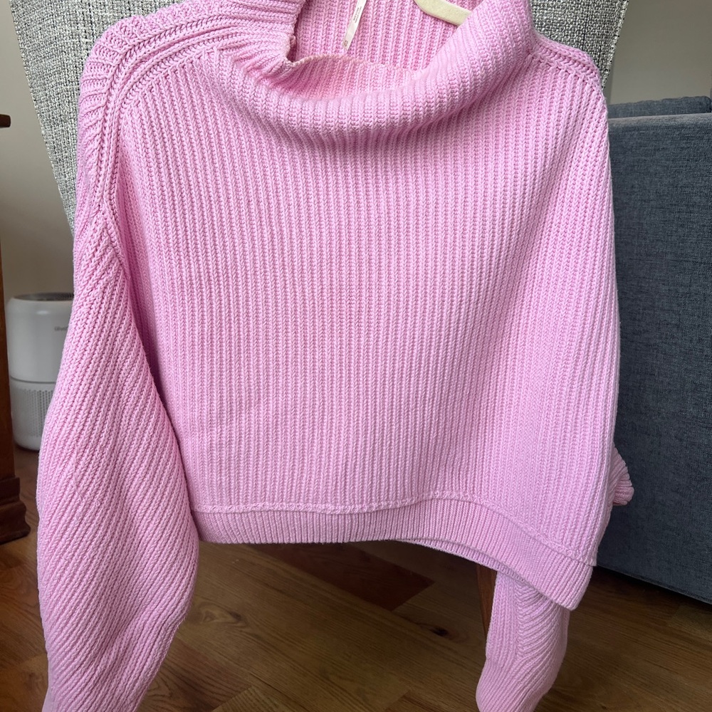 Free People Pink Turtleneck Sweater